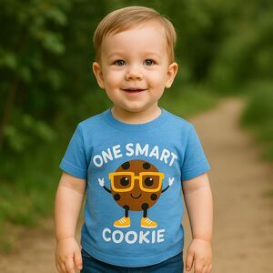 Children's Place "One Smart Cookie" Boys Shirt Blue Toddler Graphic Tee Size 2T